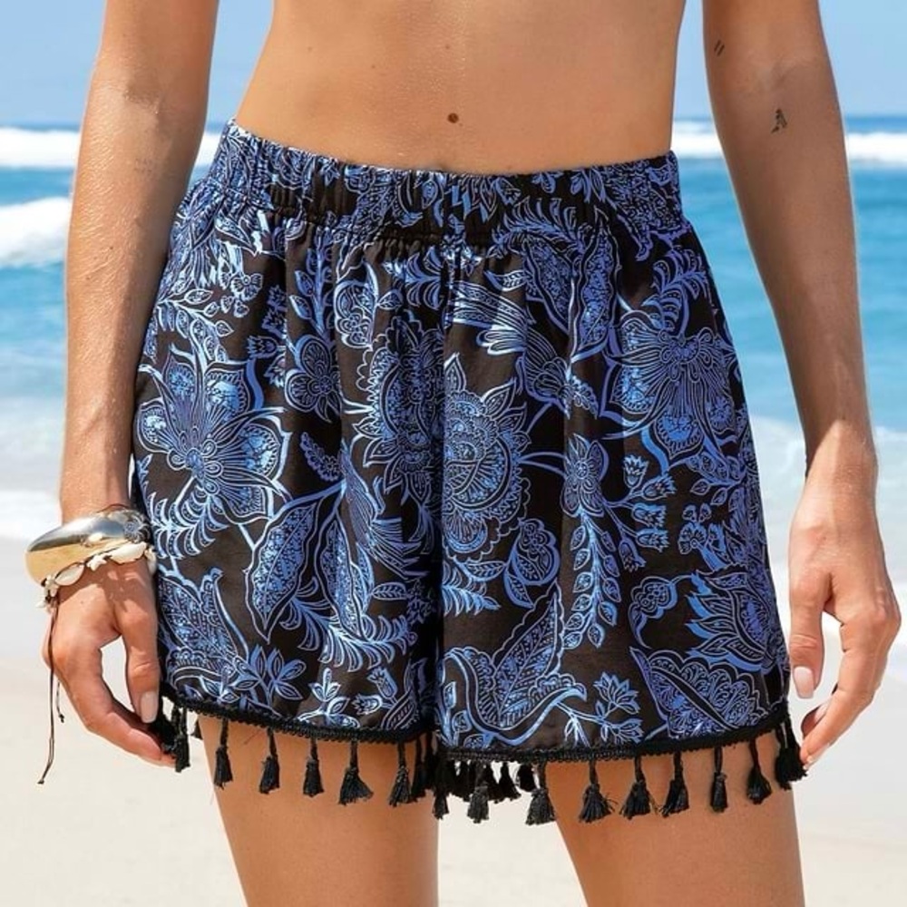 Cupshe‎ Deep Current Paisley Cover-Up Shorts NWT NEW